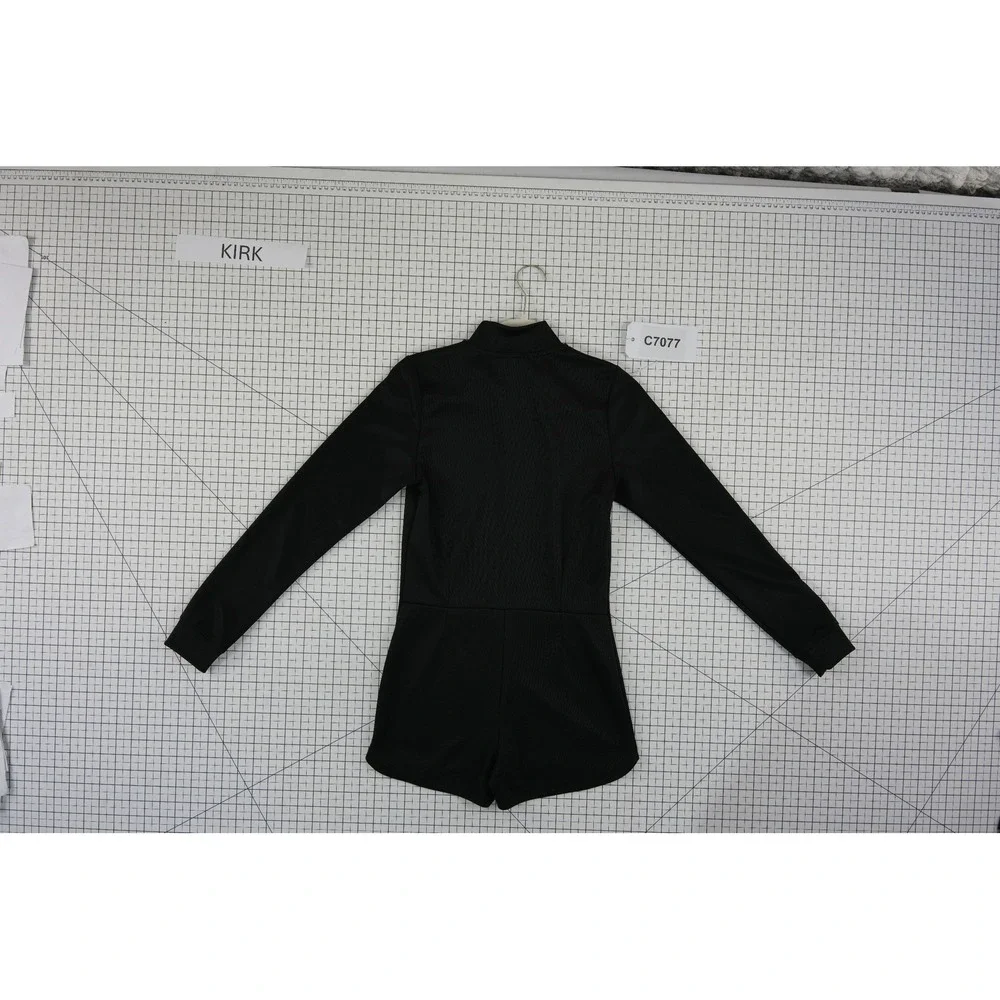 Nike Air Shorts Romper Women's Size XS Black Ribbed Half Zip Mock Neck  Bodysuit